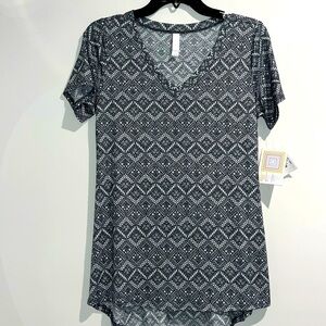 Lularoe gray white Christy top. Size XXS. NWT.
